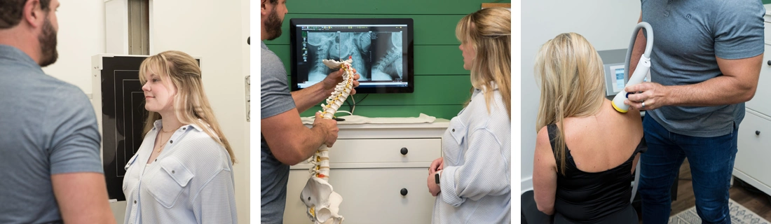 Chiropractor Suwanee GA Josh Hasty With Patient